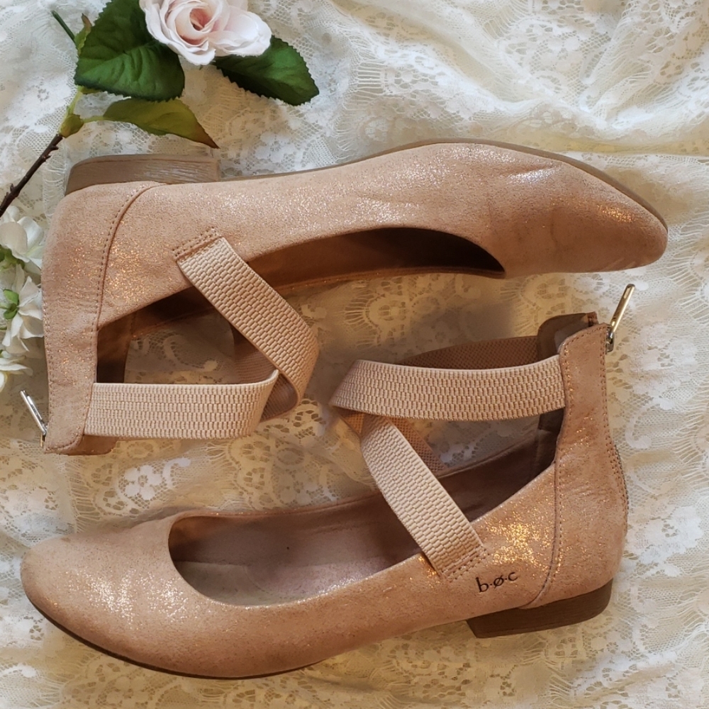 Metallic Pink B.O.C Ballet Flats with Zipper